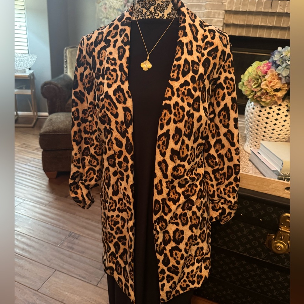 Lane Bryant Animal Print Stretchy Stylish Blazer 14/16